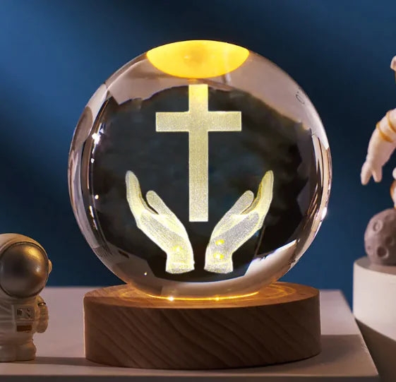 Glow Crystal Cross Ornament