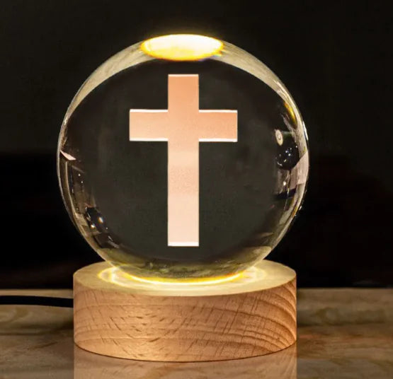 Glow Crystal Cross Ornament