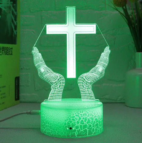 3D Cross LED Touch Lamp