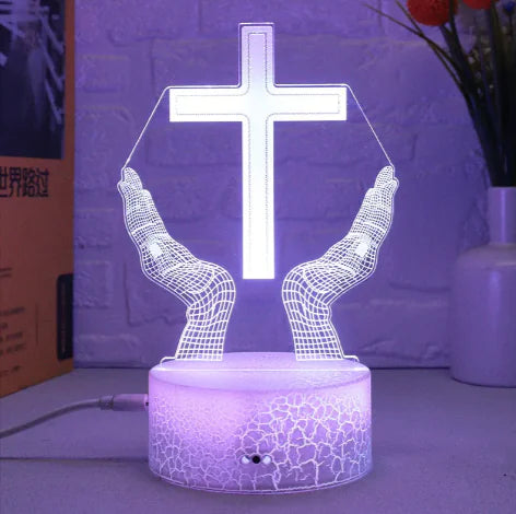 3D Cross LED Touch Lamp